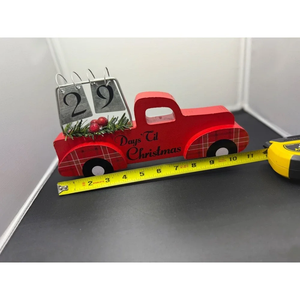 Red Truck‎ wood Christmas Countdown Calendar Days Til Christmas Holiday Decor